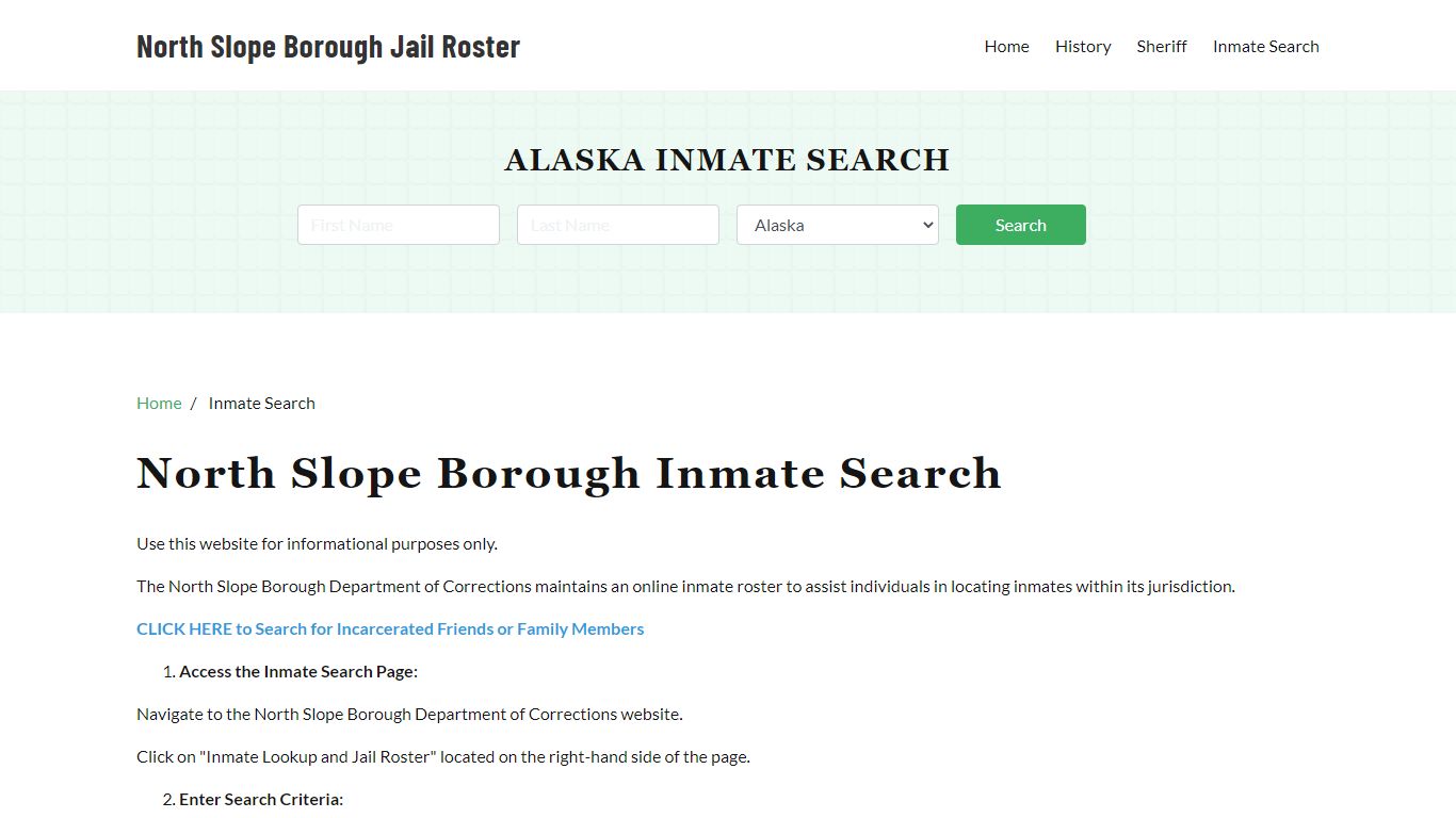 North Slope Borough, AK Detainee Lookup