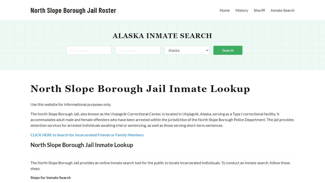 North Slope Borough Jail Roster Lookup, AK, Inmate Search