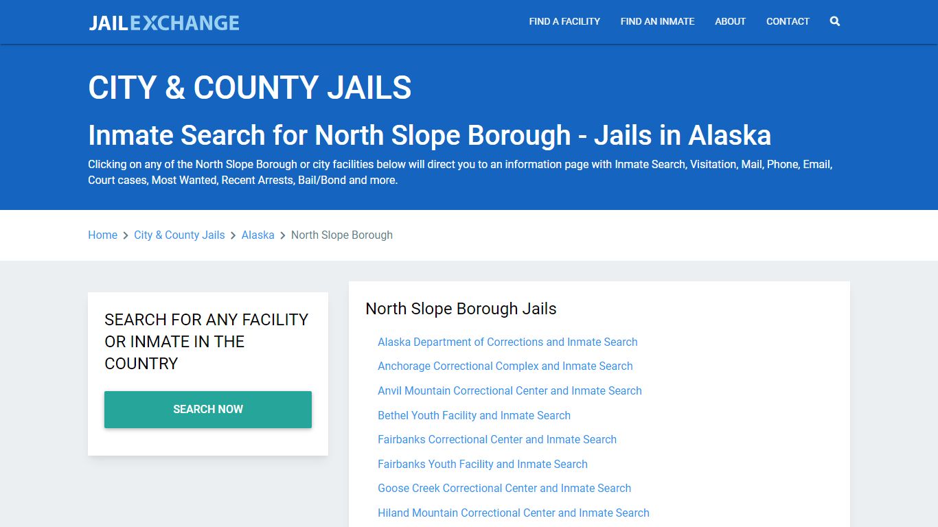 Inmate Search for North Slope Borough - Jails in Alaska - Jail Exchange