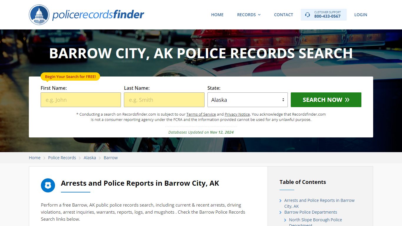 Barrow, North Slope County, AK Police Reports & Police Department Records