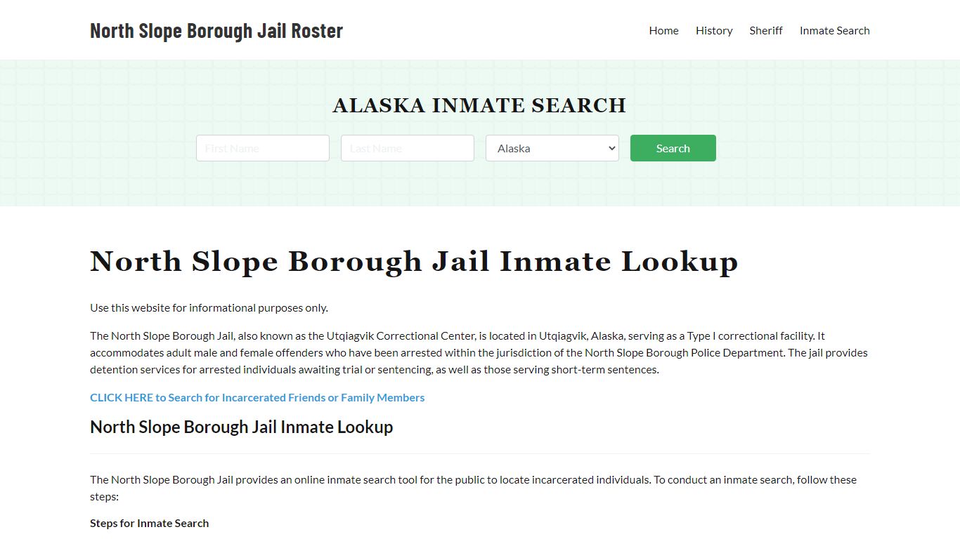 North Slope Borough Jail Roster Lookup, AK, Inmate Search